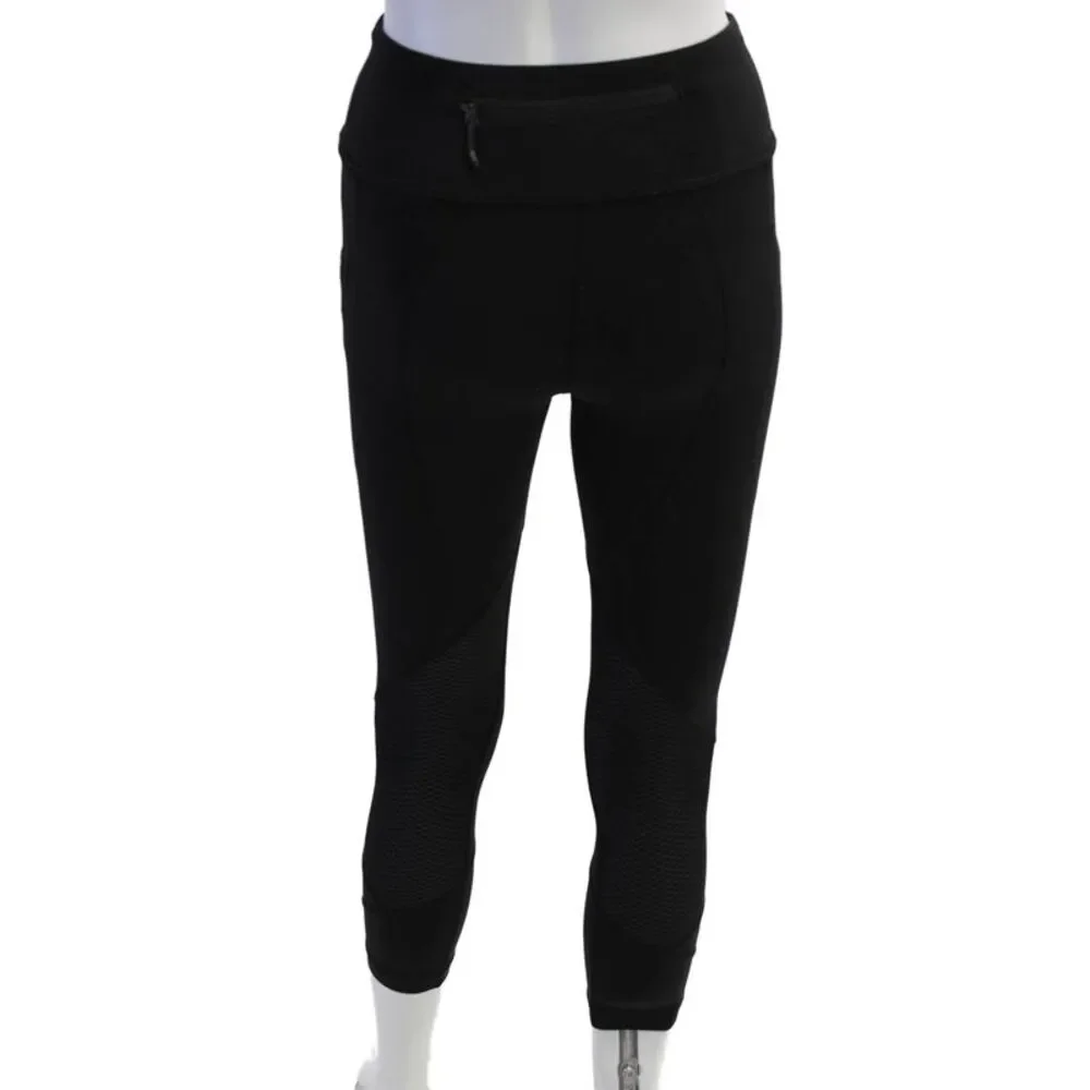 Lululemon Women Ankle Cropped Leggings Black Nylon Zip Size 2_3